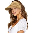 thumbnail image 1 of Dalrosia Straw Visor Hat for Women Adjustable Foldable Beach UV Sun Protection Packable Hats, Wide Brim, Allowing A Ponytail or Braid, 1 of 6