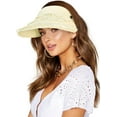 thumbnail image 1 of Dalrosia Straw Visor Hat for Women Adjustable Foldable Beach UV Sun Protection Packable Hats, Wide Brim, Allowing A Ponytail or Braid, 1 of 6