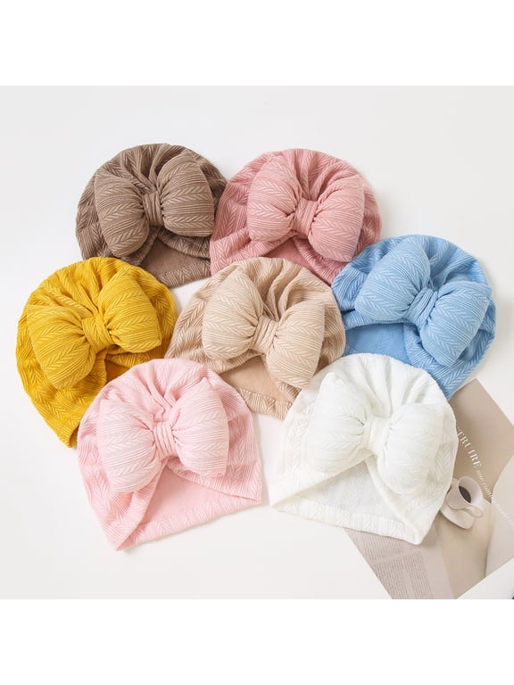 Dalrosia Stretchy Baby Turban Hats, Baby Hat with Bows for Girls, Baby Boys Caps, Toddler, Newborn, Infant Hat Unisex