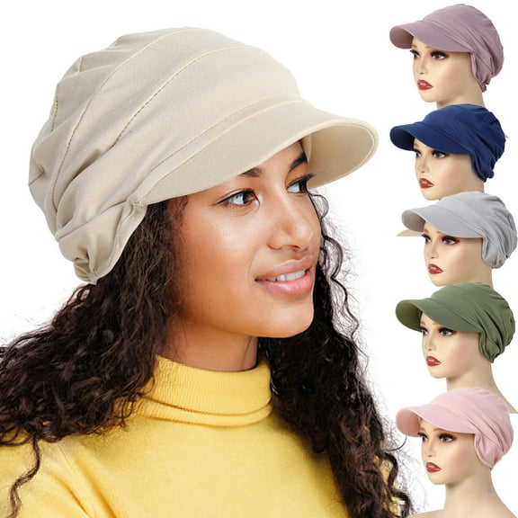 Dalrosia Sun Hat for Women - Summer Spring Folding Visor for UV Protection, Winter Hat for Frizzy Curly Hair