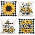 thumbnail image 1 of Dalrosia Sunflower Pillow Cover 18x18in, Yellow Throw Pillow Cover, Farmhouse Sunflower Decor for Home Outdoor Sofa Couch, Fall Flower Pillow Case, 1 of 8