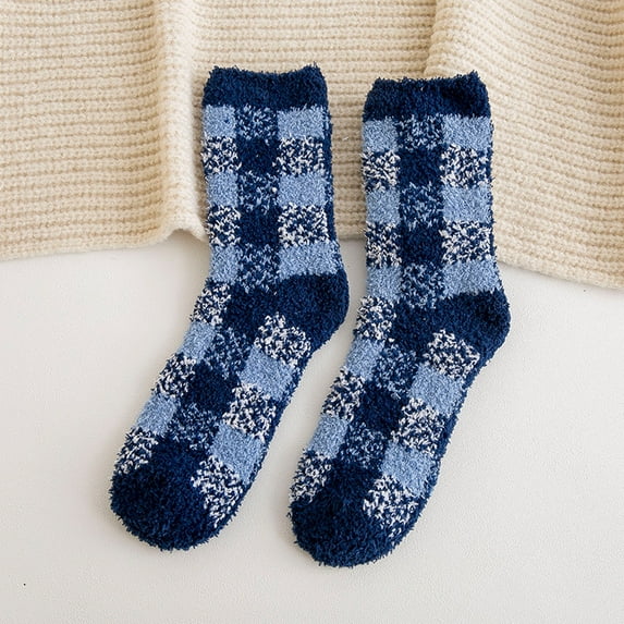 Dalrosia Super Soft Buffalo Plaid Fuzzy Socks Gifts for Women Girls Cozy Warm Thick Fluffy Cute Plush Socks