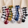 thumbnail image 1 of Dalrosia Super Soft Buffalo Plaid Fuzzy Socks Gifts for Women Girls Cozy Warm Thick Fluffy Cute Plush Socks, 1 of 5