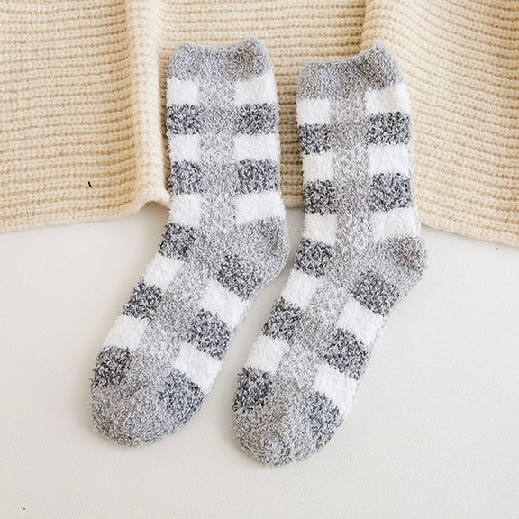 Dalrosia Super Soft Buffalo Plaid Fuzzy Socks Gifts for Women Girls Cozy Warm Thick Fluffy Cute Plush Socks