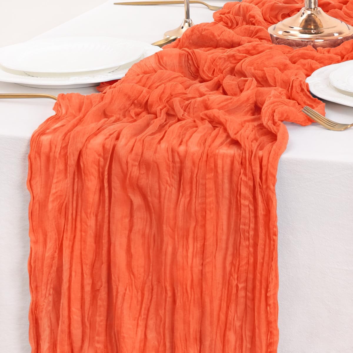 Dalrosia Table Runner Cheesecloth 6FT Boho Gauze Fabric Rustic Sheer ...