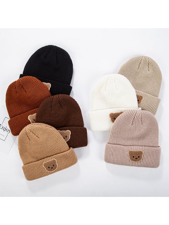 Toddler Winter Hat Boys Girls Knit Warm Beanies Kids Ski Hats for 4-8 Years