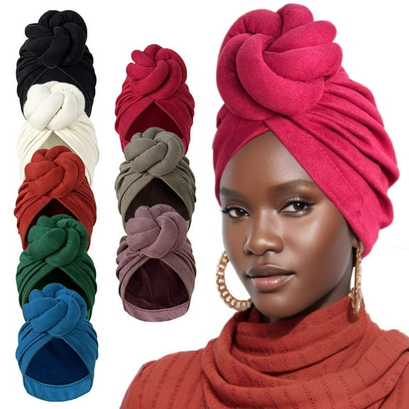 Dalrosia Turbans for Women African Head Wraps for Black Women Knot Pre Tied Head Scarf