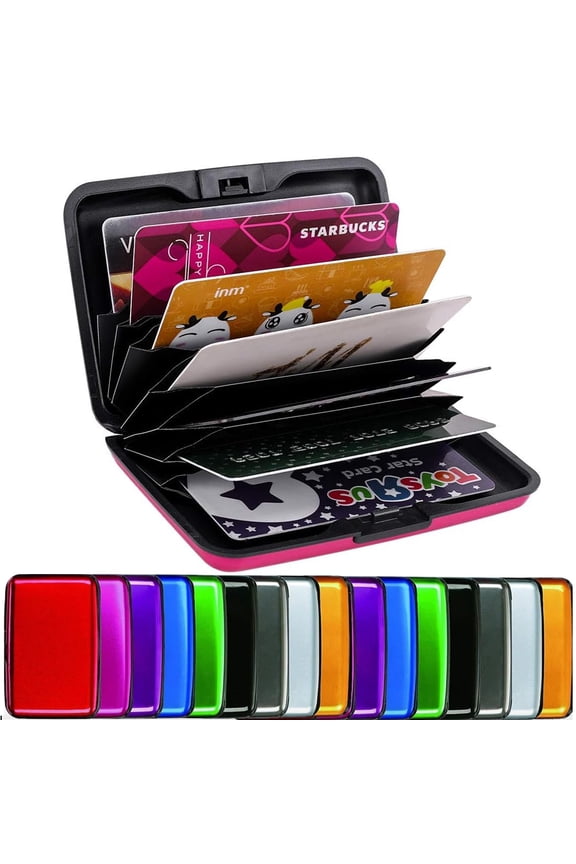 Credit Card Holder, RFID Blocking Metal Card Wallet for Women Men Slim ID Card Holders Protector Aluminum Business Hard Case