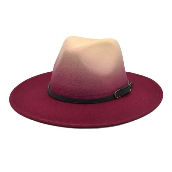 Dalrosia Wide Brim Fedora Hats for Women & Men Two Tone Felt Hat Gradient Dress Hat