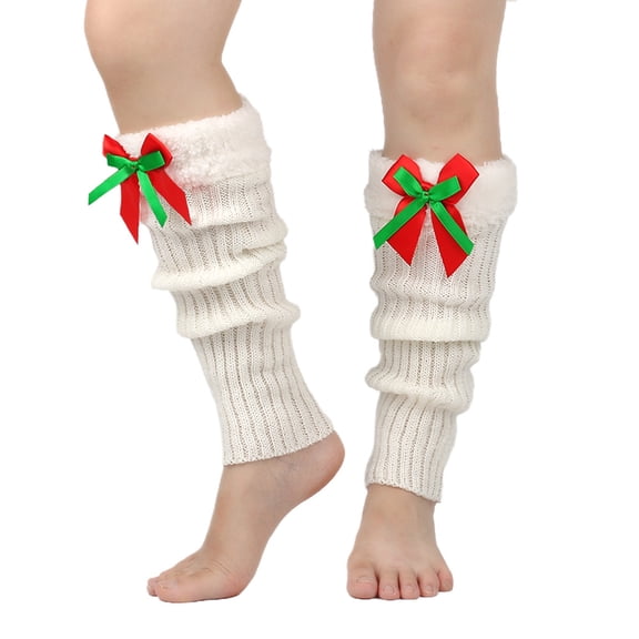 Dalrosia Winter Knee Leg Warmers for Women long Leg Warmers with Bow Y2k Boot Socks