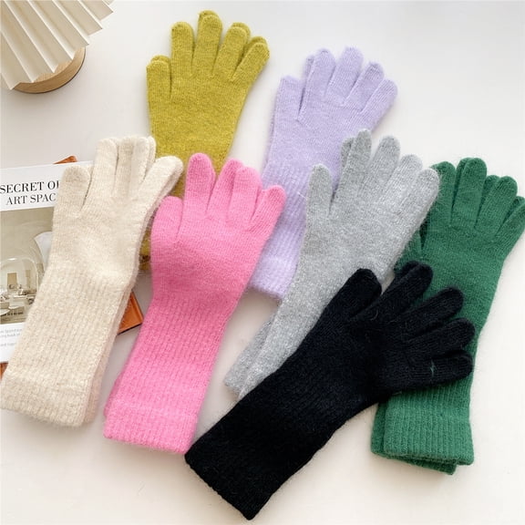 Dalrosia Women Arm Warmers Fashion Long FingerGloves Knitted Kawaii Warm Gloves
