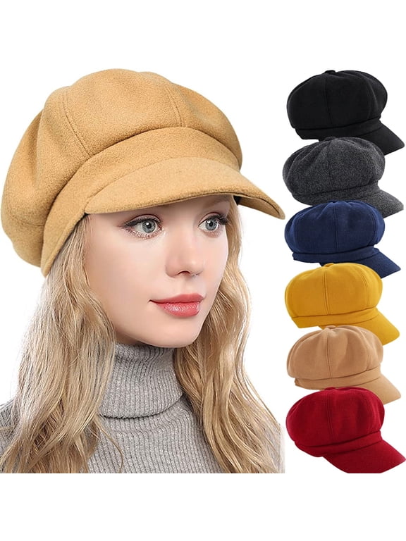 Women Beret Newsboy Hat French Wool Cap Classic Autumn Spring Winter