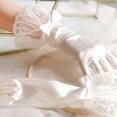 thumbnail image 1 of Dalrosia Women Bridal Wedding Gloves Satin Short Opera Gloves Pearl Wrist Banquet Dress Gloves Fancy Party Floral Gloves, 1 of 3