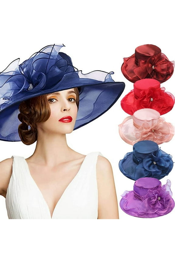Dalrosia Women Derby Church Dress Hat Fascinators Floral Tea Party Bridal Wedding Organza Hats