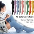 thumbnail image 1 of Dalrosia Women Knee High Fuzzy Socks Soft Long Thigh High Warm stockings Cozy Slipper Plush Socks, 1 of 2