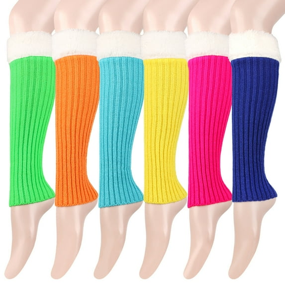 Dalrosia Women Knit Leg Warmers 80s Eighty's Ribbed Leg Warmers for Party Sports