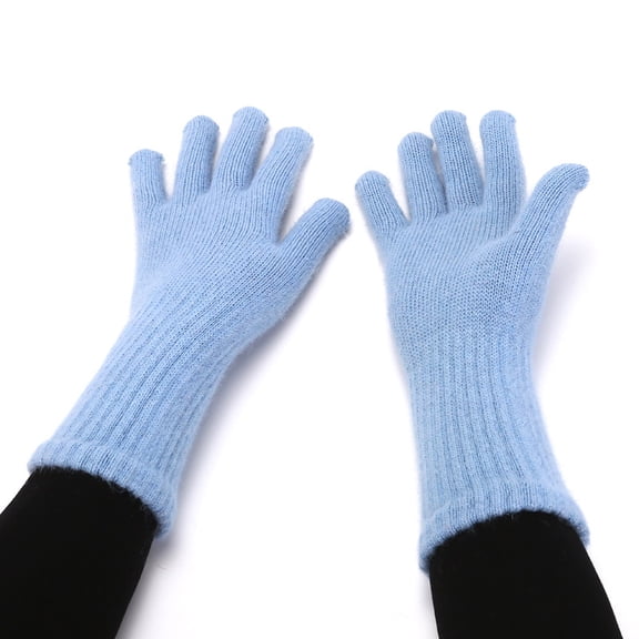 Dalrosia Women Knit Long Gloves Arm Warmers with Fingers Winter Warm Gloves