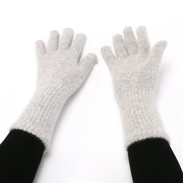 Dalrosia Women Knit Long Gloves Arm Warmers with Fingers Winter Warm Gloves
