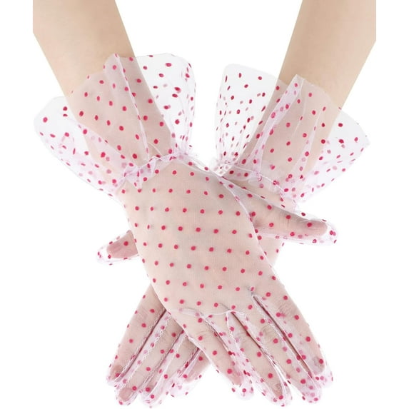 Dalrosia Women Lace Glove Short Lace Glove Floral Courtesy Lace Glove for Wedding Tea 1950's Party Costume Favors