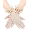 thumbnail image 1 of Dalrosia Women Lace Gloves Party Wedding Gloves Bow Short Glove Evening Elegant Accessories Sun Protection Funeral, 1 of 6