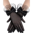 thumbnail image 1 of Dalrosia Women Lace Gloves Party Wedding Gloves Bow Short Glove Evening Elegant Accessories Sun Protection Funeral, 1 of 5