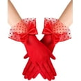 thumbnail image 1 of Dalrosia Women Lace Gloves Party Wedding Gloves Bow Short Glove Evening Elegant Accessories Sun Protection Funeral, 1 of 6
