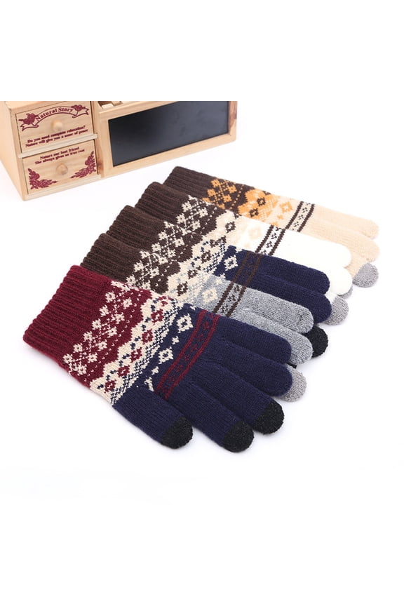 Women Men Winter Touch Screen Gloves Warm Knit Texting Mittens for Smartphone