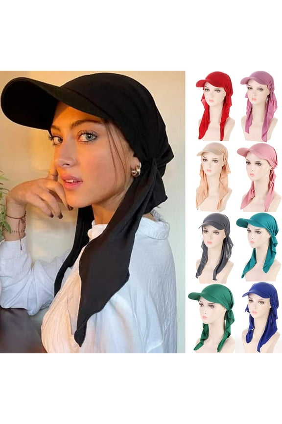Women Sun Protection Baseball Cap Newsboy Hat Soft Pre Tied Headscarf Headwrap Hair Loss Turbans Chemo Cap