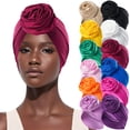 thumbnail image 1 of Dalrosia Women Turban Flower Headband Elastic Cap Pre-Tied Scarf Bonnet Beanie Headwrap, 1 of 4