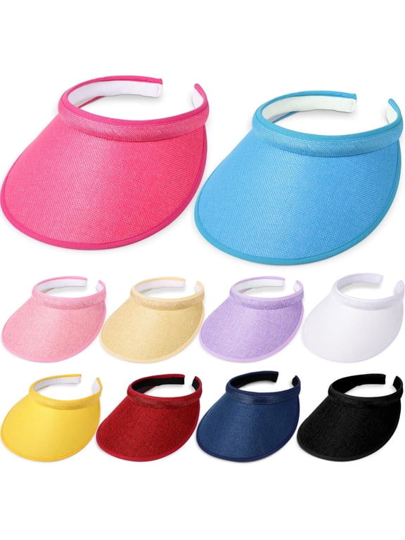 Women Wide Brim Sun Visor UV Protection UPF50+ Hat Golf Visor with Clip