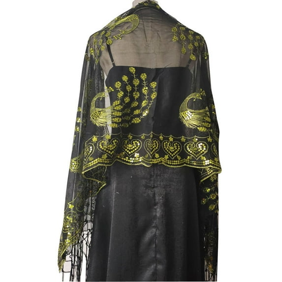 Dalrosia Women's 1920s Shawls and Wraps for Evening Party Dress Sparkling Sequin Deco Wedding Scarf for Bride