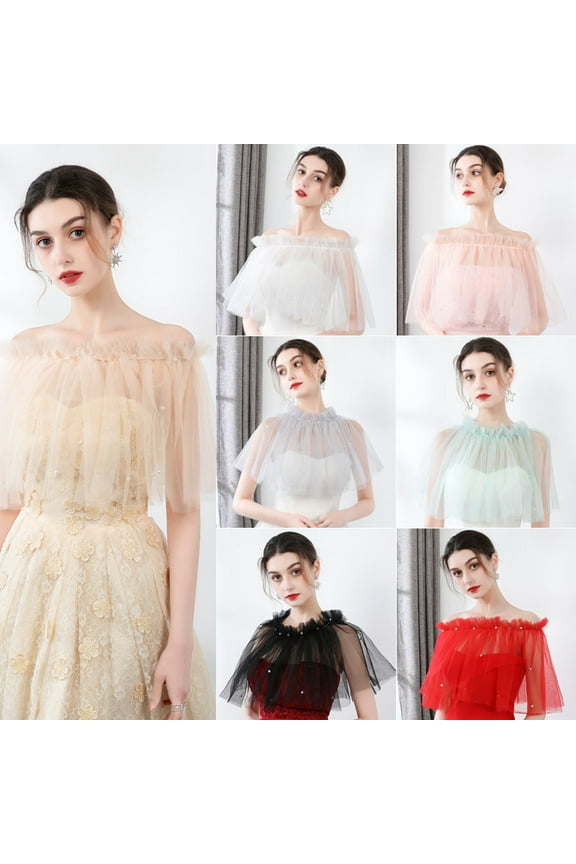 Women's Lace Wedding Bridal Bolero Jackets Shawl Formal Party Prom Evening Cape for Bride Bridesmaid Wrap Shrugs