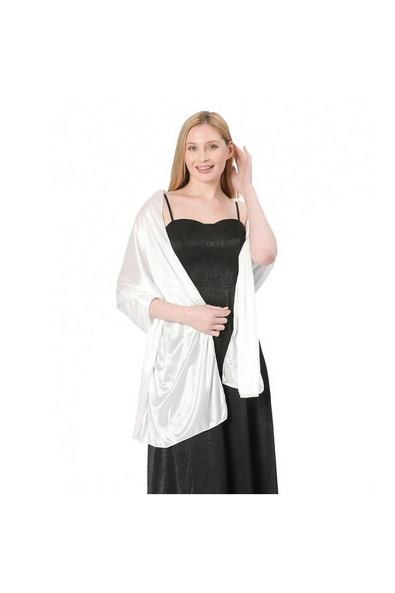 Women’s Satin Silk Shawl and Wrap for Evening Party Dresses Bridal Bridesmaid Wedding Shawl Shoulder Cover Up