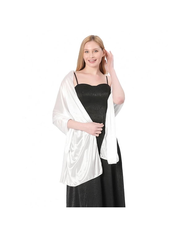 Women’s Satin Silk Shawl and Wrap for Evening Party Dresses Bridal Bridesmaid Wedding Shawl Shoulder Cover Up