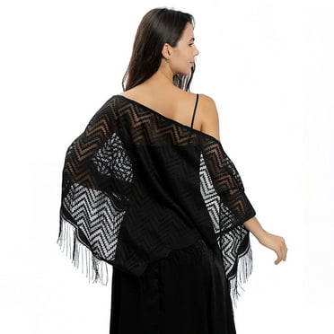 Dalrosia Women's Triangle Lace Shawls Wraps For Bride Wedding Floral Lightweight Fringe Scarf For Evening Party Dress