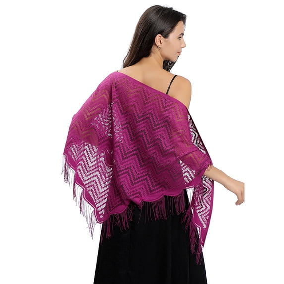 Dalrosia Women's Triangle Lace Shawls Wraps For Bride Wedding Floral Lightweight Fringe Scarf For Evening Party Dress