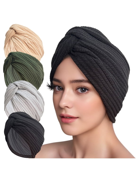 Dalrosia Women's Turban Headscarf Cap Stretch Twisted Pleated Fashion Braided Head Wrap Chemo Sleep Head Beanie Cover