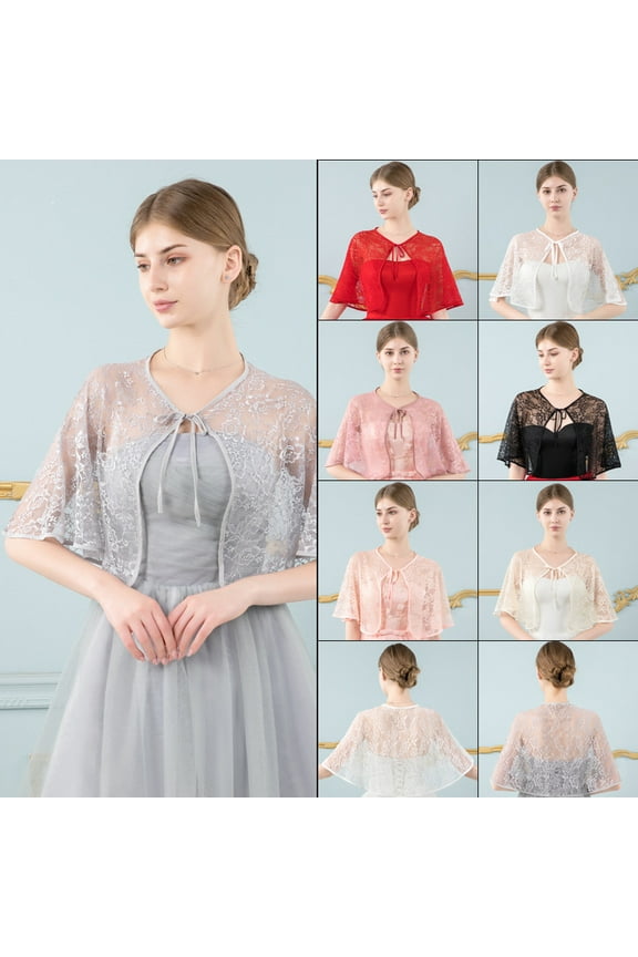Women's Wedding Cape Capelet Shawl Bridal Cover Up Wrap Bolero for Evening Dress Party