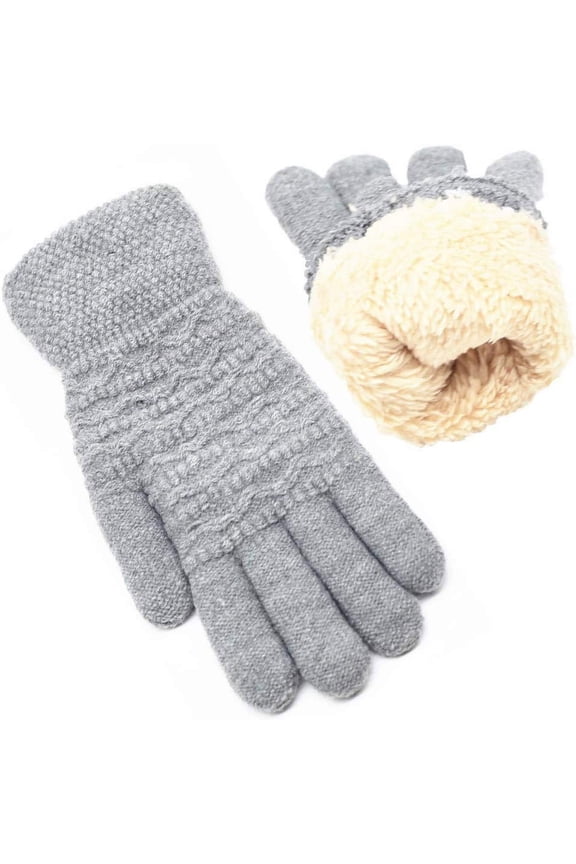 Women's Winter Warm Touch Screen Gloves Womens Thermal Cable Knit Wool Fleece Lined Glove for Cold Weather