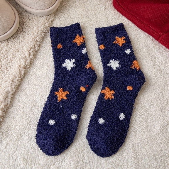 Dalrosia Womens Christmas Fuzzy Socks Winter Warm Cozy Socks Soft Fluffy Athletic Socks for Women