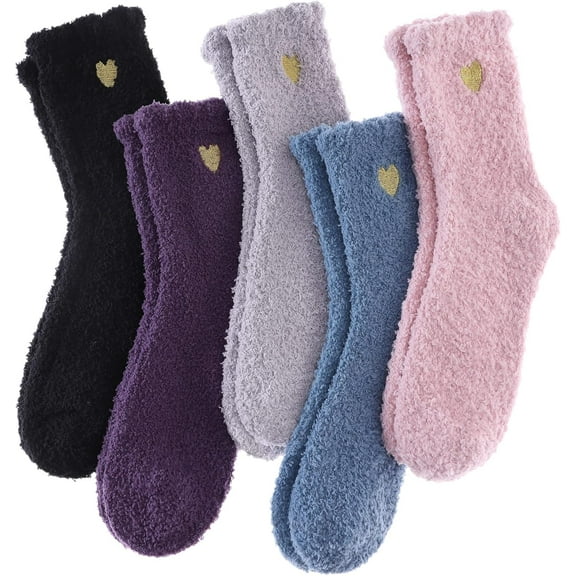 Dalrosia Womens Fuzzy Socks Cozy Fluffy Winter Cabin Slipper Warm Soft Microfiber Plush Home Sleeping Socks