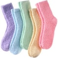 thumbnail image 1 of Dalrosia Womens Fuzzy Socks Cozy Fluffy Winter Cabin Slipper Warm Soft Microfiber Plush Home Sleeping Socks, 1 of 5