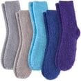 thumbnail image 1 of Dalrosia Womens Fuzzy Socks Cozy Fluffy Winter Cabin Slipper Warm Soft Microfiber Plush Home Sleeping Socks, 1 of 5