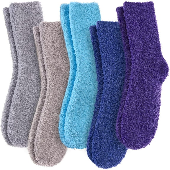 Dalrosia Womens Fuzzy Socks Cozy Fluffy Winter Cabin Slipper Warm Soft Microfiber Plush Home Sleeping Socks