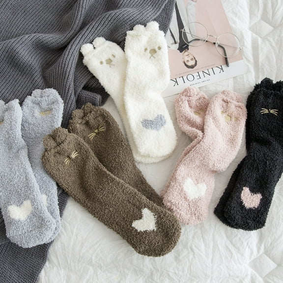 Dalrosia Womens Fuzzy Socks Fluffy Warm Slipper Winter Comfy Thermal Cozy Plush Sleep Home Cabin Socks