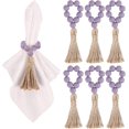 thumbnail image 1 of Dalrosia Wooden Bead Napkin Rings, Farmhouse Stretchable Napkin Rings with Tassel Boho Napkin Rings for Dining Table,Wedding Decoration, 1 of 4
