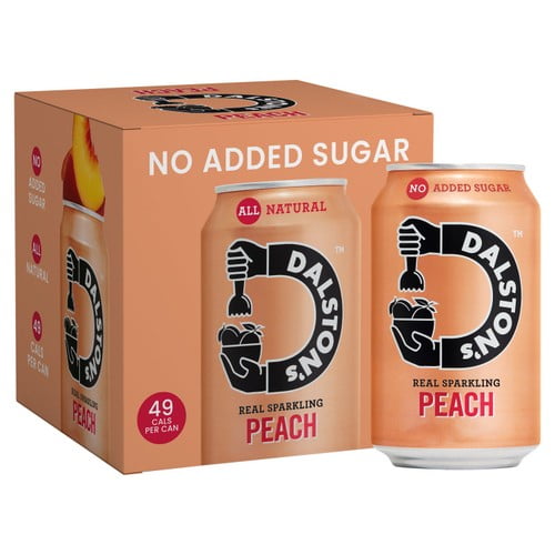Dalston's Sparkling Peach 4 x 330ml, British Import (Pack of 2)