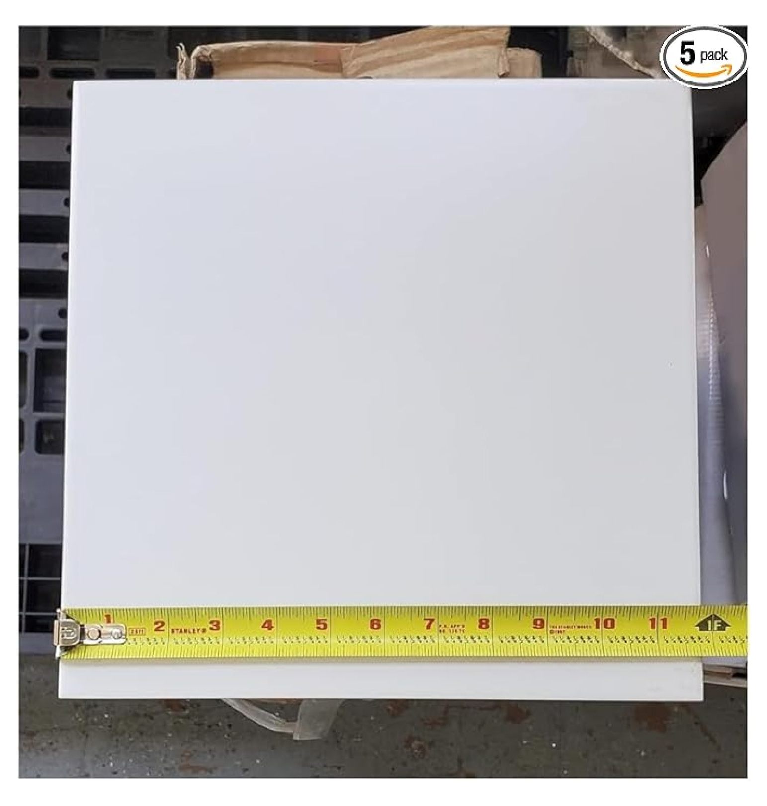 Daltile 12x12 White Ceramic Tile, Non-Glossy, Square Edge, Interlocking, Solid Pattern for Wall/Floor Use (5 Piece)