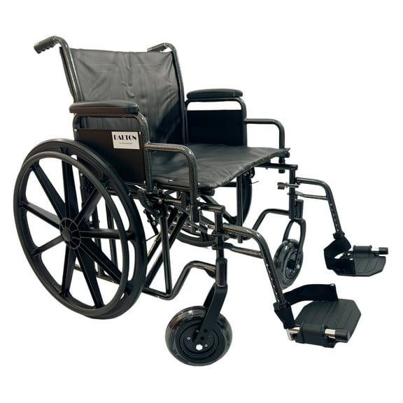 Dalton Care with Momentum 22" Wide Wheelchair with Detachable Arm, Foot Rests, Leg Rests and Dual Axle, 350 Lb Capacity