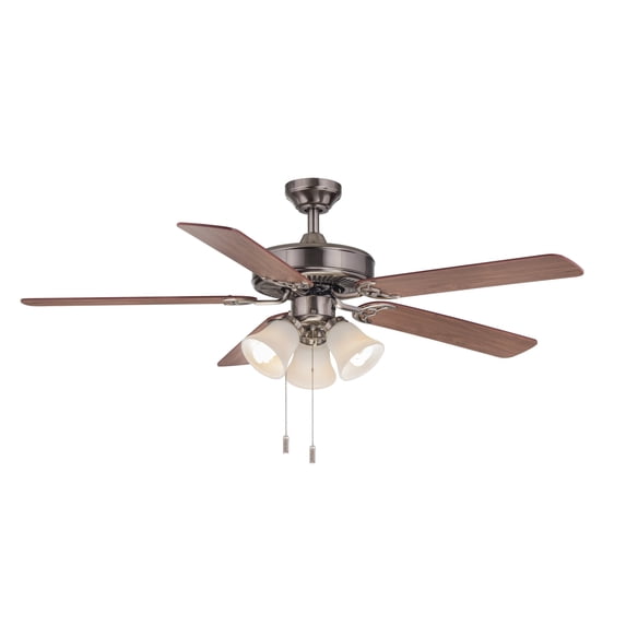 Dalton 52" Ceiling Fan with 3-Light Kit Oiled Bronze